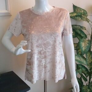 Soft, soft, SOFT! Velour beige top.